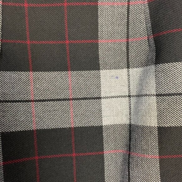 Vintage 90s Y2K Pleated Grey Black Plaid Wrap Mini Skirt - Picture 9 of 11